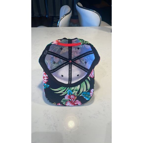 ANXD Aloha Embroidered Tropical Pink Green Hawaiian Hat Cap Flat Brim Snapback - Picture 6 of 7